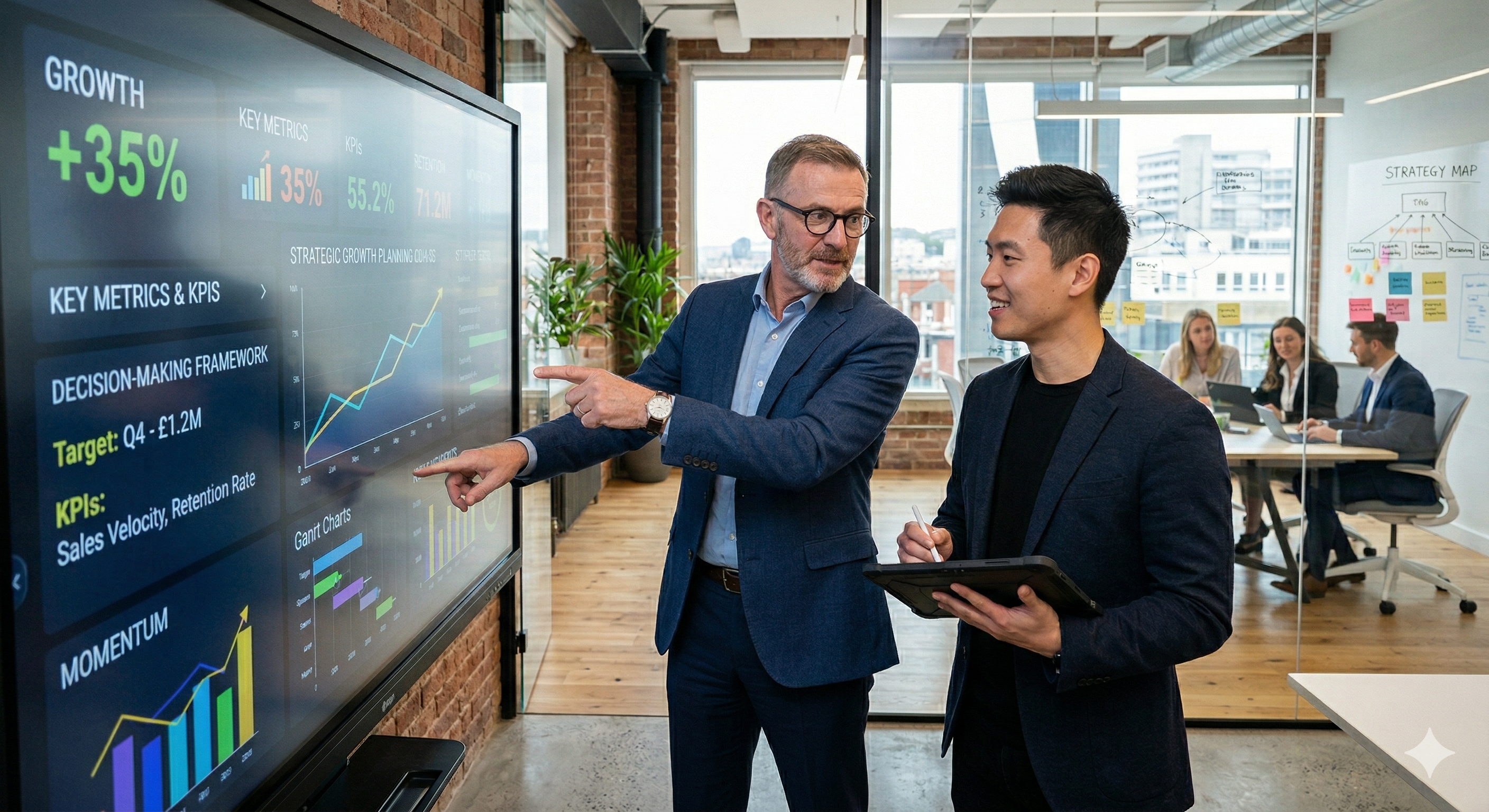 Business coach working with founder on behavioral alignment and strategic agility